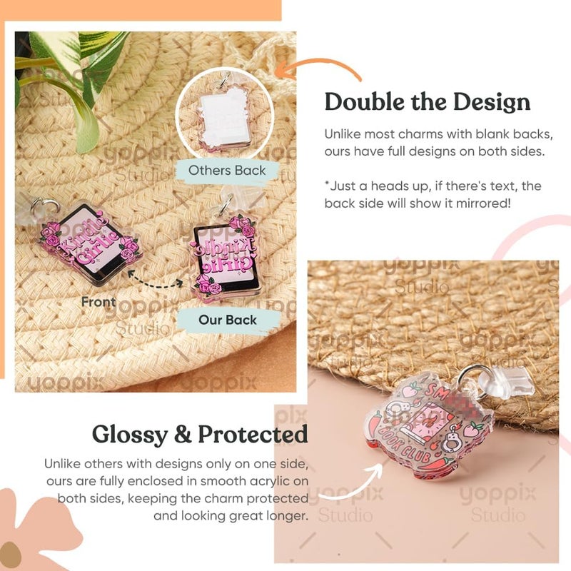 YOPPIX 9PCS Charms for E-Reader, About Christian Theme Dust Plug Charm Compatible with Type C Charging Port, Gift for Book Lover Readers Men Women Teachers Students, Accessories for E-Reader - Image 3